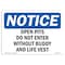 Signmission Safety Sign, OSHA Notice, 10" Height, Open Pits Do Not Enter Without Sign, Portrait OS-NS-D-710-V-17009 - alternate 1